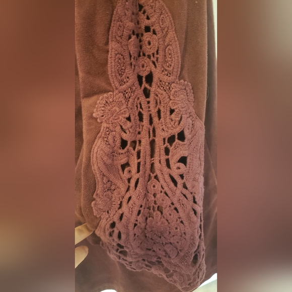 Dark red Long sleeve tie front blouse (medium) - Picture 2 of 2